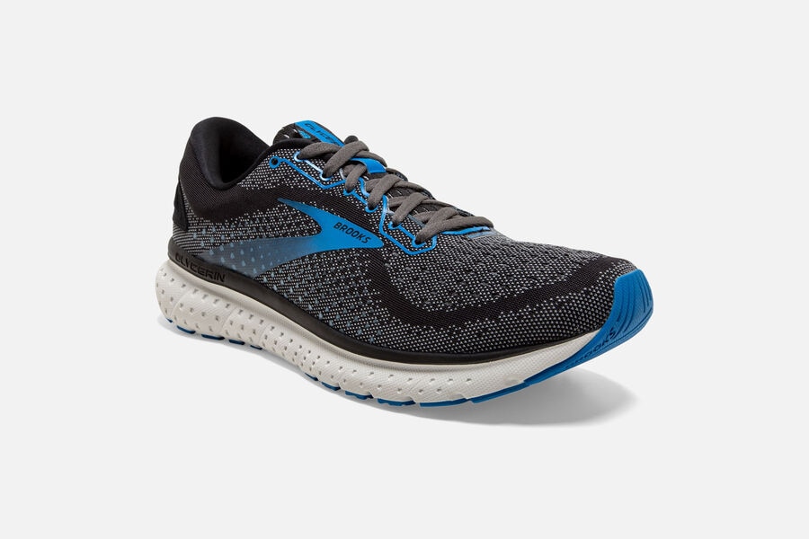 Brooks Running Shoes - Glycerin 18 Road Mens - Black/Blue - SMI-029873